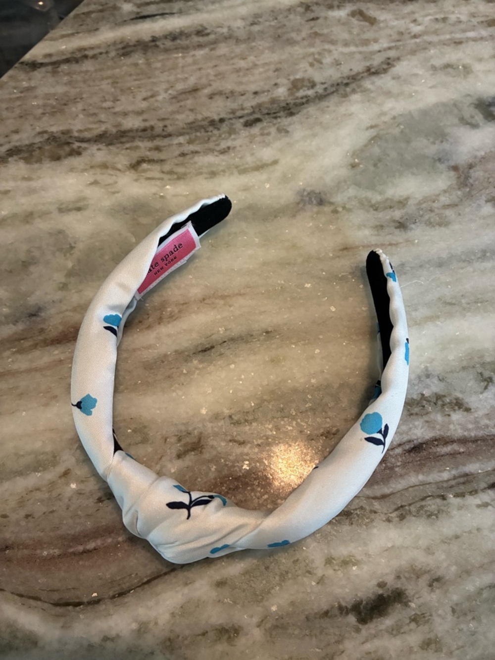 kate spade Light Blue & Navy Floral Knotted Headband